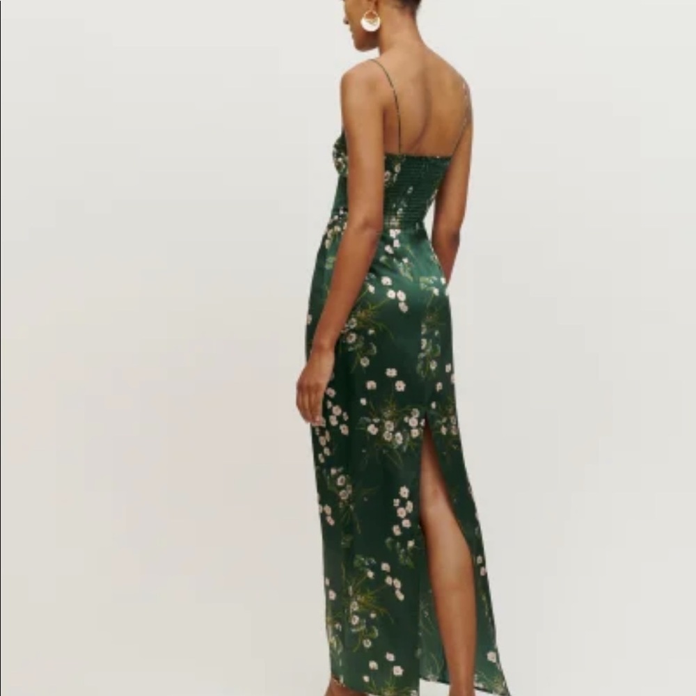 NWT Reformation Frankie Silk Dress Buena - Picture 3 of 9
